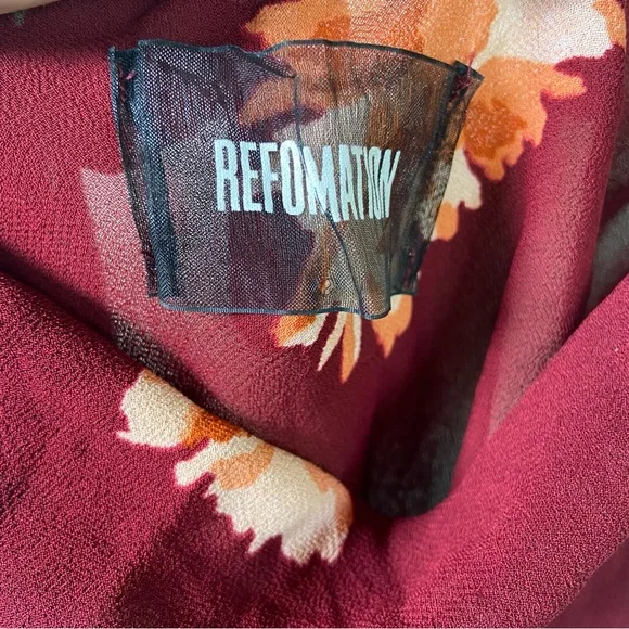 Reformation Auburn floral Santiago Maxi Slip Slit Dress - Picture 5 of 12